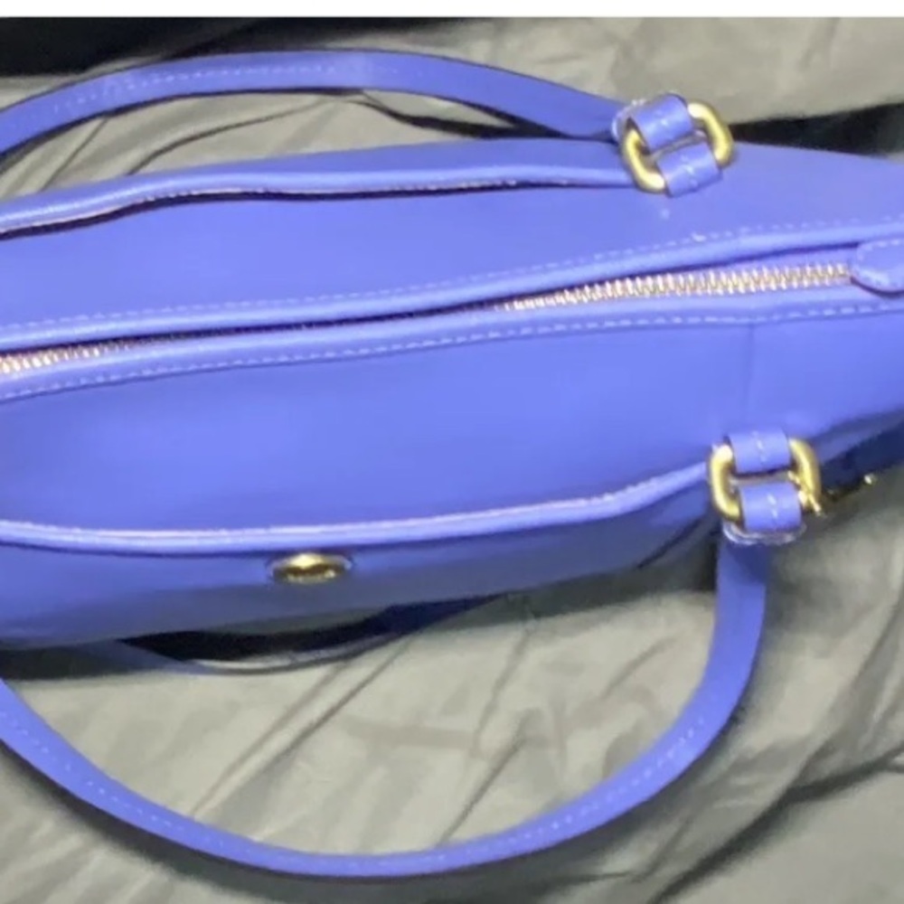 Coach Peyton Large Saffiano Leather Tote Periwinkle Cornflower Porcelain Blue - Picture 7 of 11